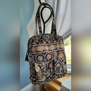 Vera Bradley Black and Tan Quilted Tote